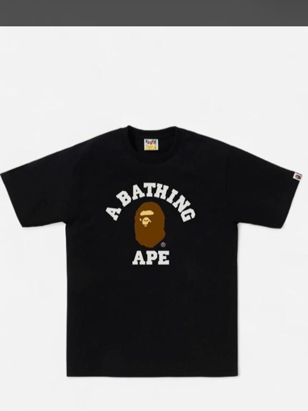 Bape Black Graphic Tee with Brown Ape Logo